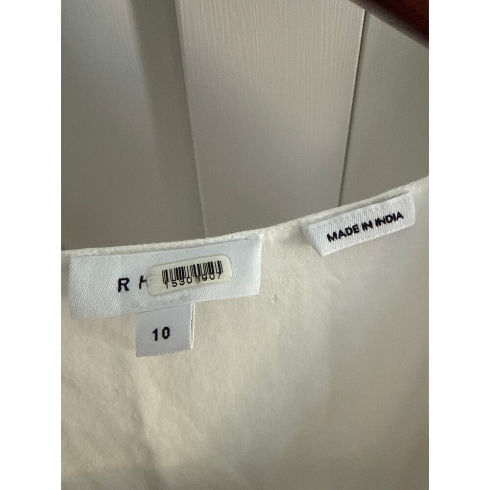 RHODE Greer Dress SZ 10 Cutout Midi Short Sleeve Crisp White - Picture 3 of 6